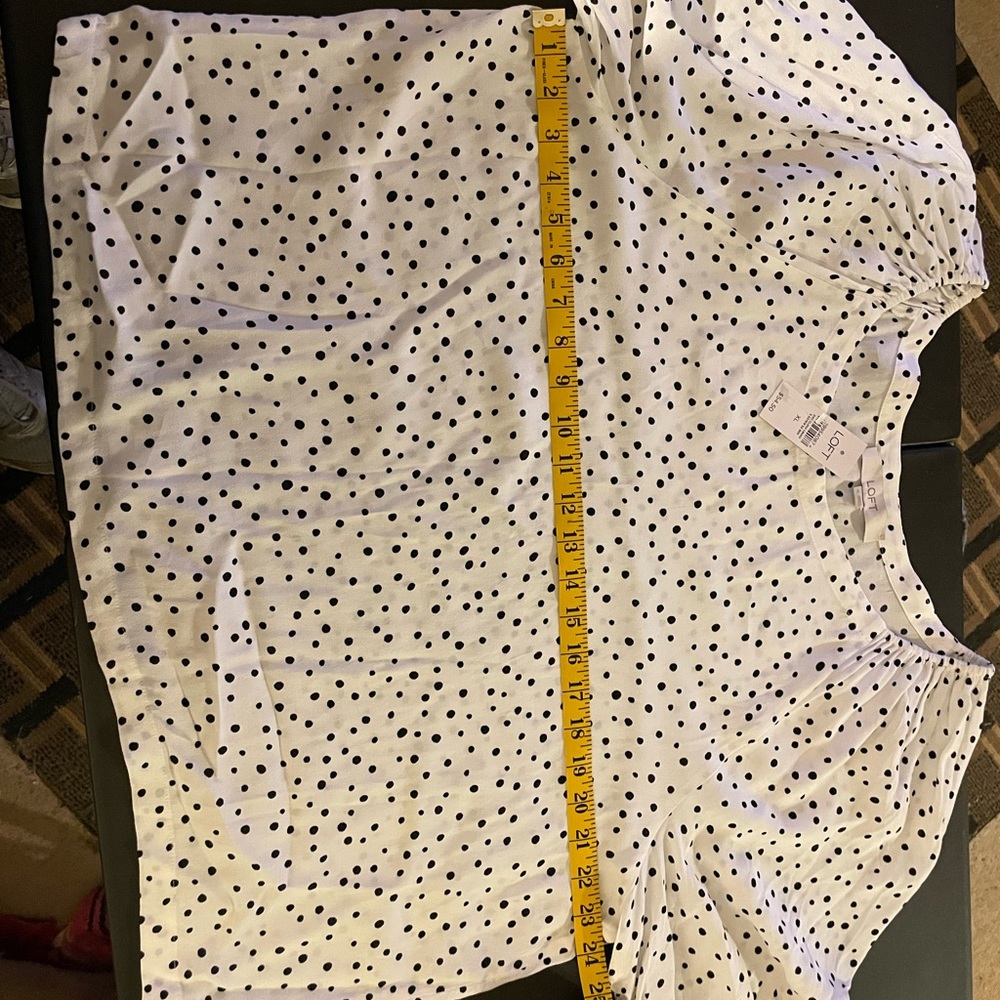 White Polka Dot Peasant Blouse - Women - Picture 3 of 3